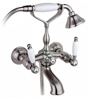 Смеситель Timo Ritz 0144Y Silver для ванны с душем (керамические ручки)